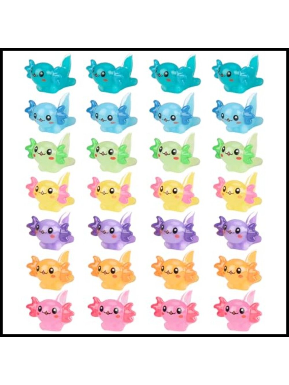 Mini Resin Axolotl Figures 28 Pcs Tiny Animal Charms for Dollhouse Decor